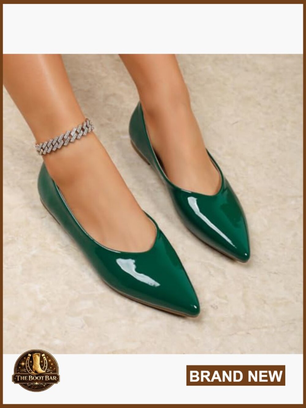Patent Leather Pointed Toe Bow Knot Slip On Flats, Cushioned Insole, Non-Slip - Picture 6 of 7